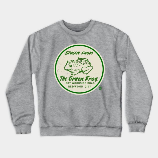 Vintage the Green Frog Bar Redwood City California Crewneck Sweatshirt by StudioPM71